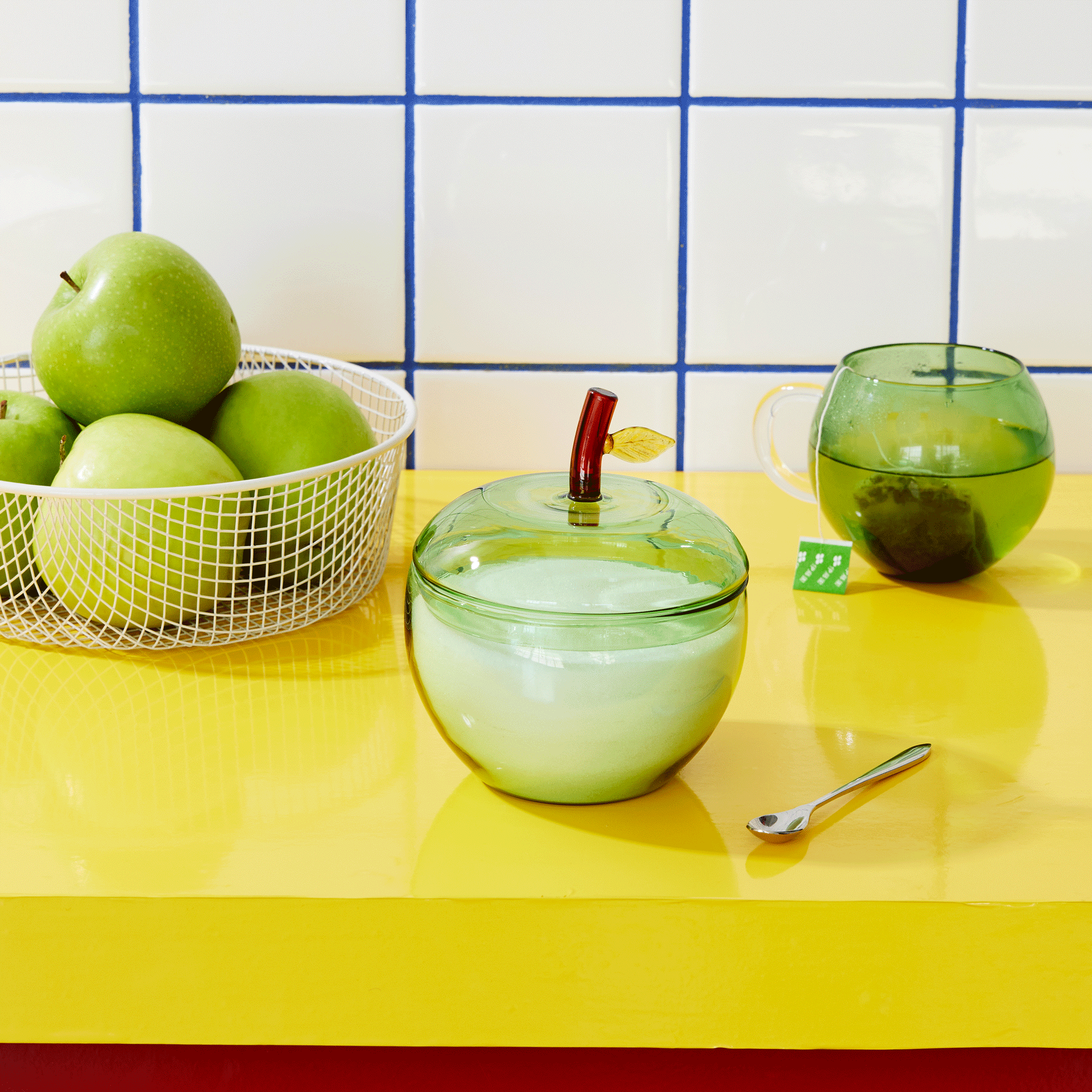 Apple Glass Sugar Bowl - Image 2