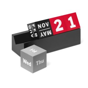 Perpetual Cubes Calendar - Red/ Grey/ Black