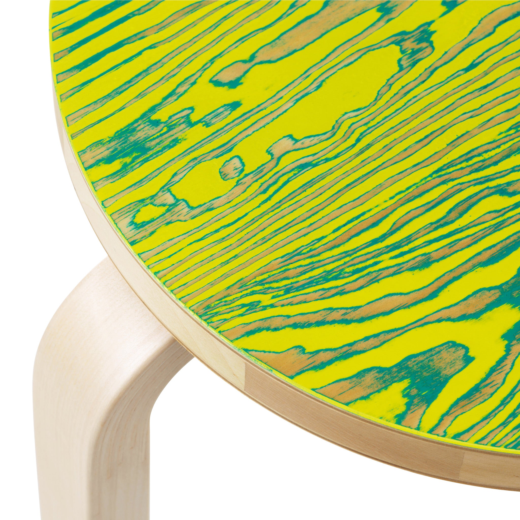 Artek Aalto ColoRing 60 Stacking Stool - Yellow/ Green - Image 2
