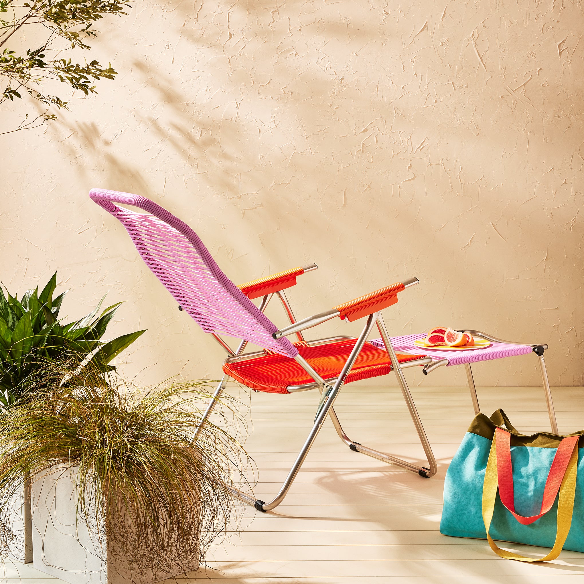 Spaghetti Outdoor Lounge Chair - Pink/ Orange - Image 2