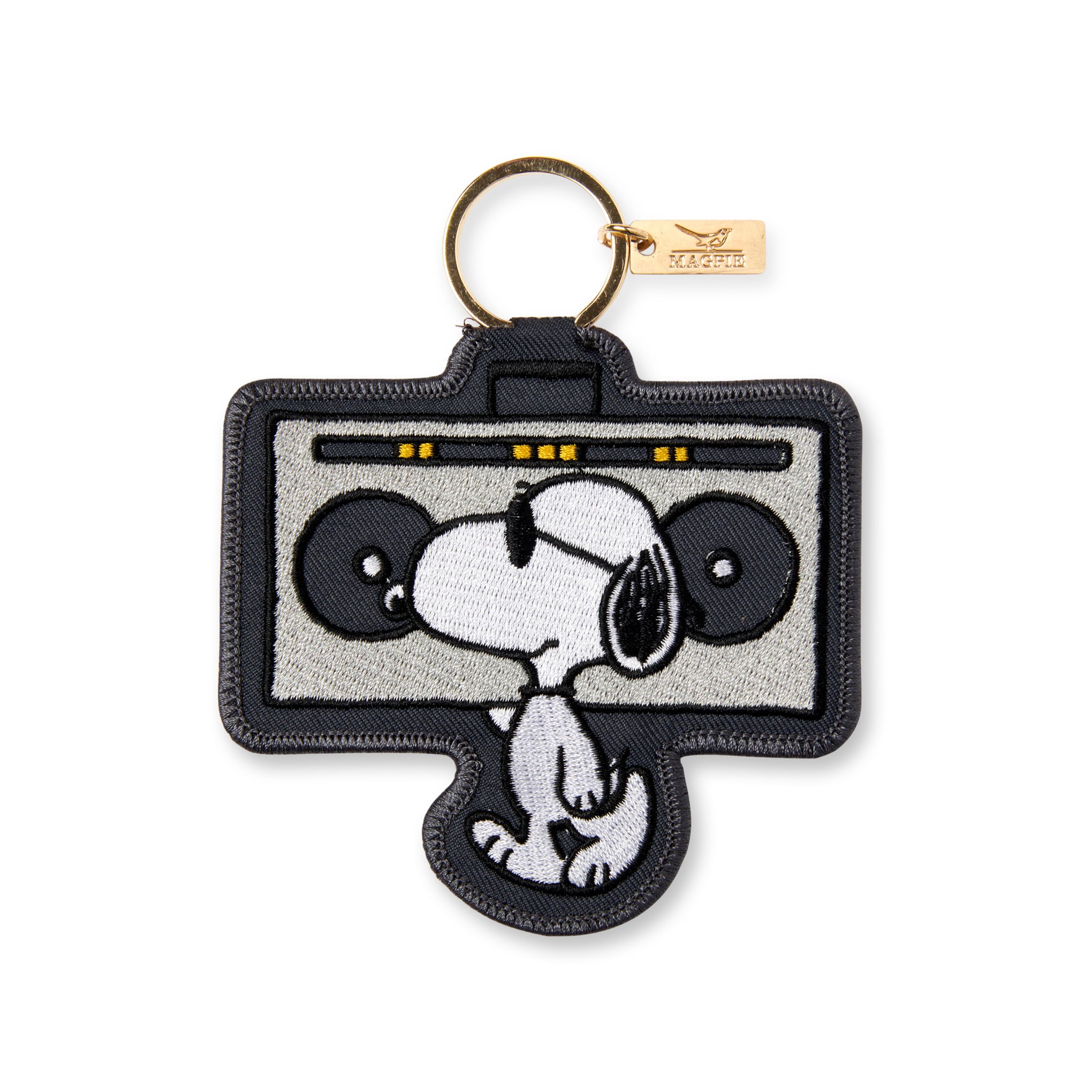 Snoopy Embroidered Key Ring Bag Charm - Boombox