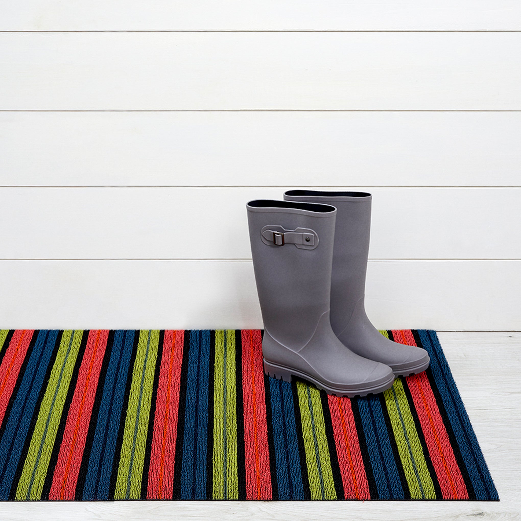 Chilewich Ribbon Stripe Shag Floor Mat - Limelight - Image 5