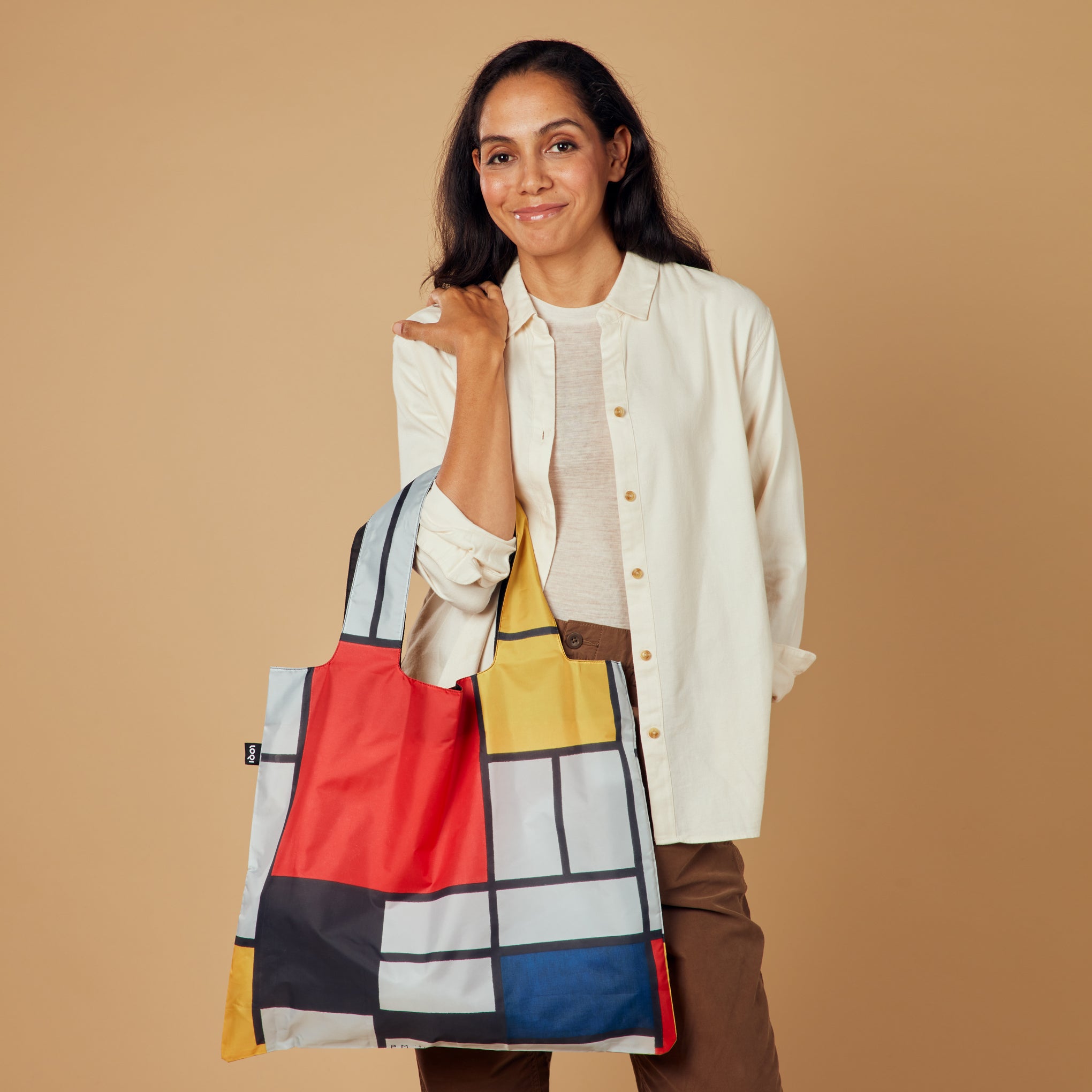 Loqi Recycled Polyester Artist Tote Bag - Mondrian - Image 2