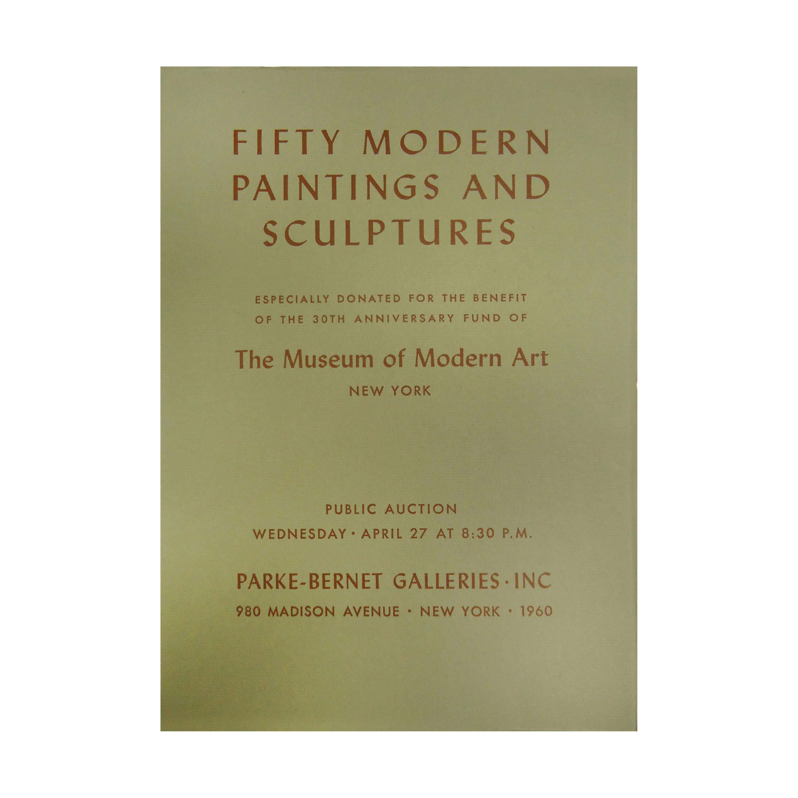 Parke-Bernet Auction to Benefit MoMA - Paperback