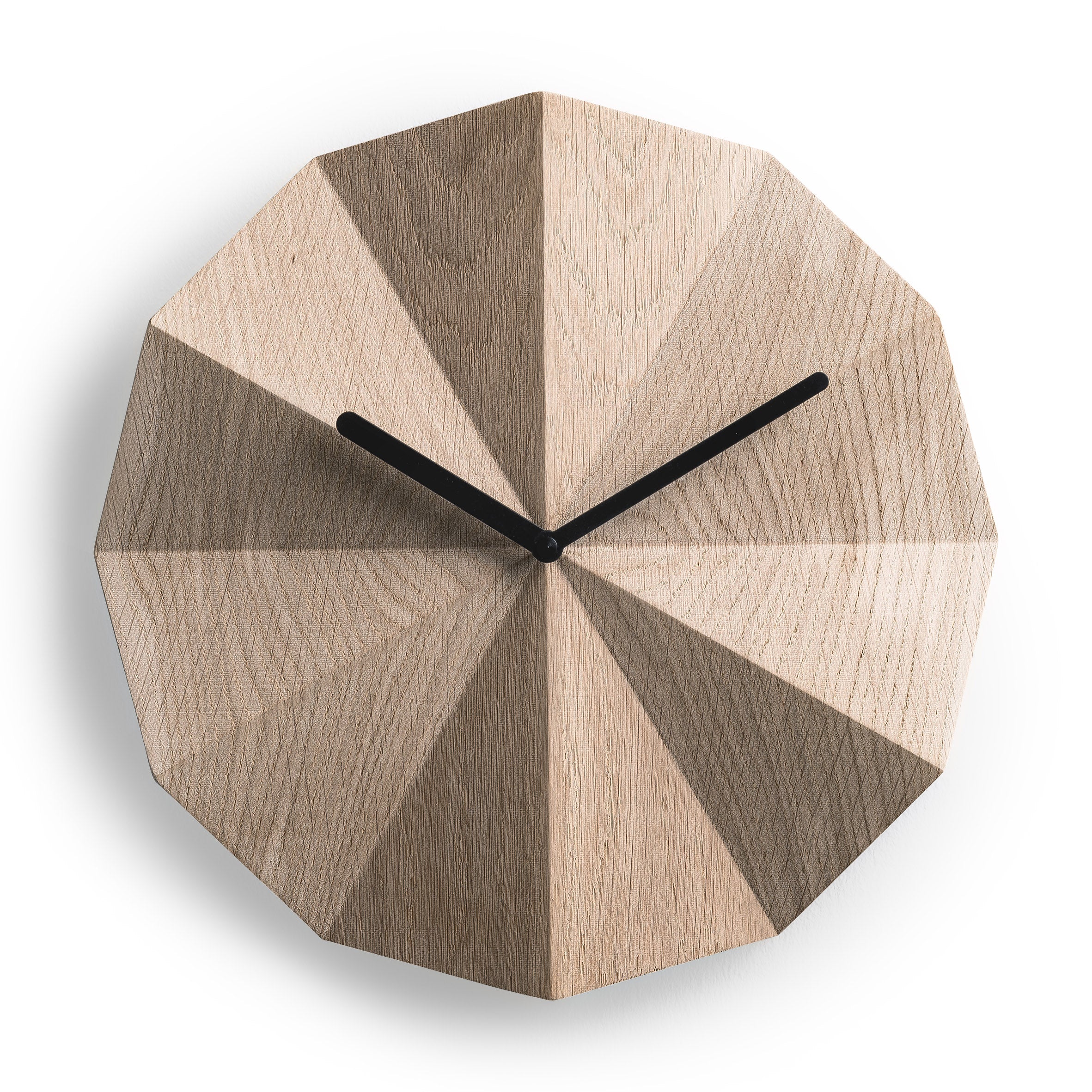 Delta Wall Clock - Oak/ Black