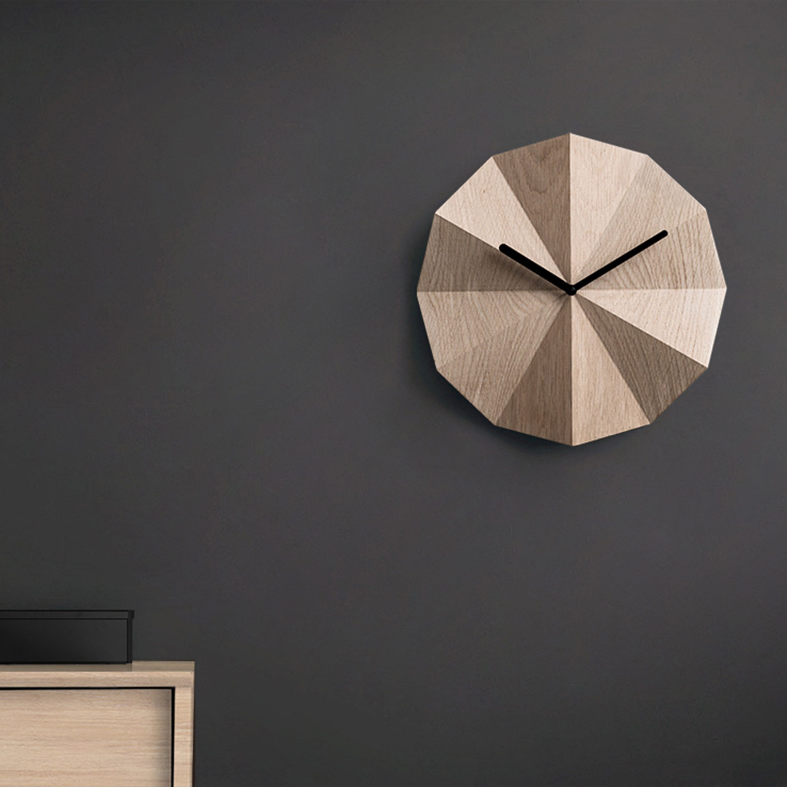 Delta Wall Clock - Oak/ Black - Image 2