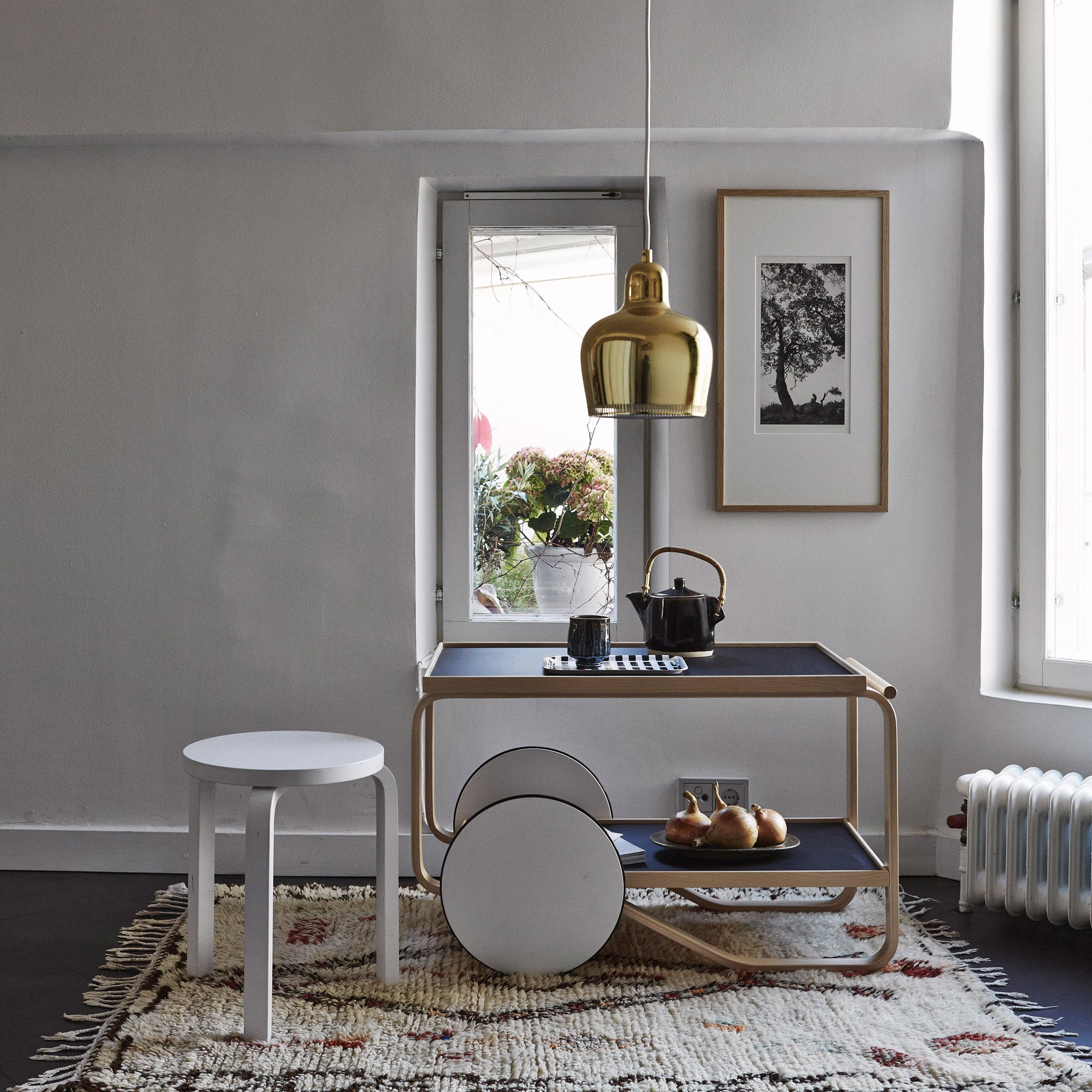 Artek Aalto Tea Trolley 901 - White/ Birch - Image 4