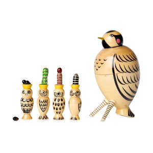 Mama Bird with Four Babies Nesting Doll