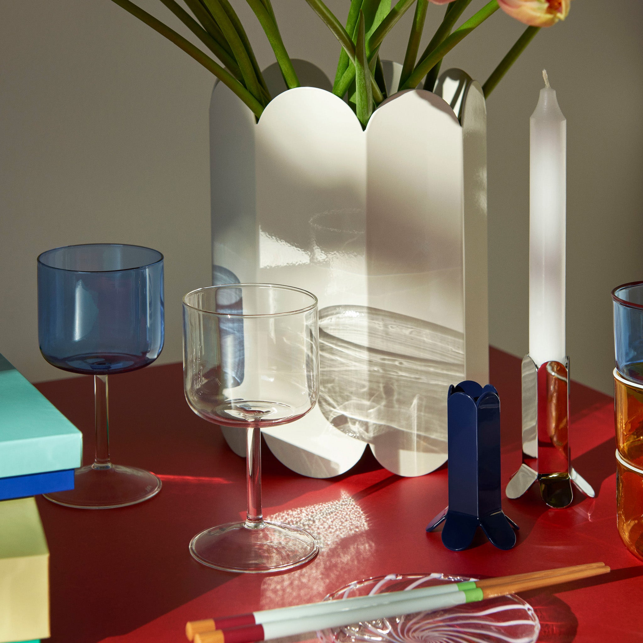 HAY Tint Wine Glasses - Set of 2 - Light Blue/ Clear - Image 4