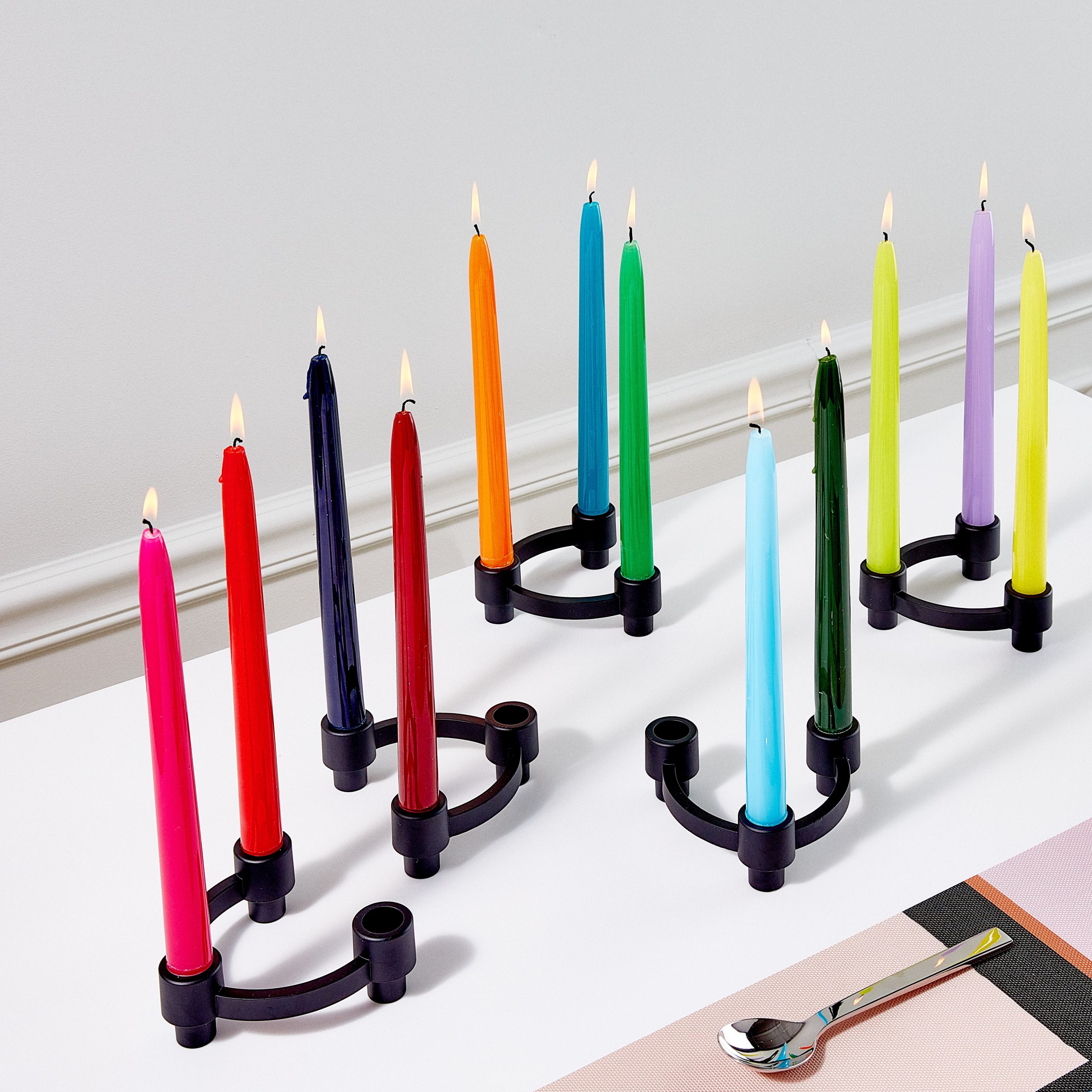Tapered Rainbow Candles - Set of 12 - Image 3