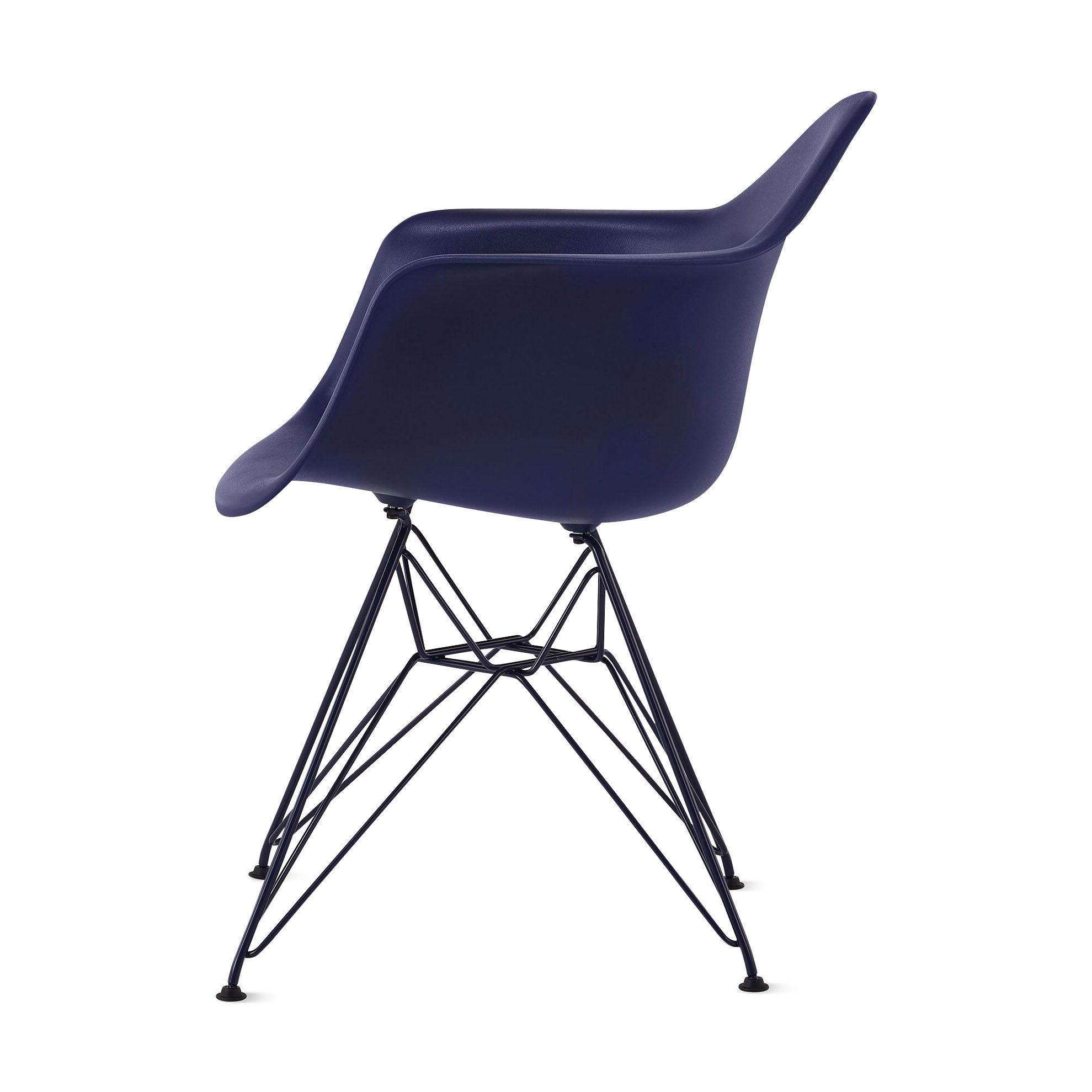 Herman Miller x HAY Eames Molded Recycled Plastic Armchair - Black Blue - Image 12