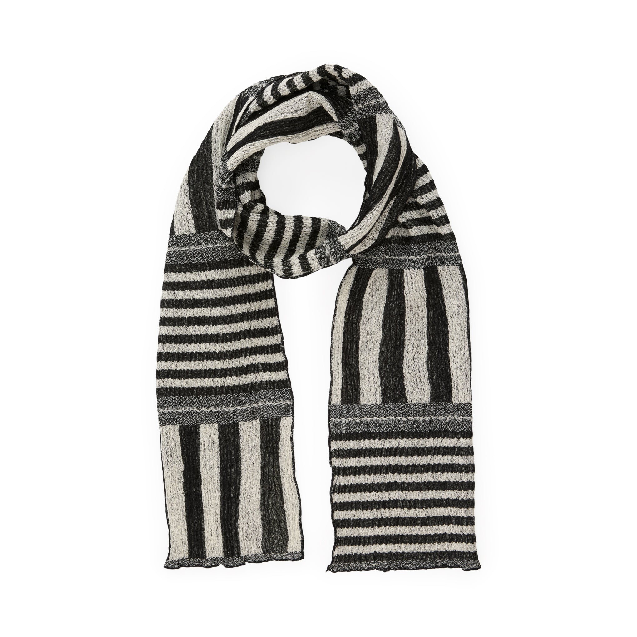 Nuno Stripey Stripe Wool-Cotton Scarf