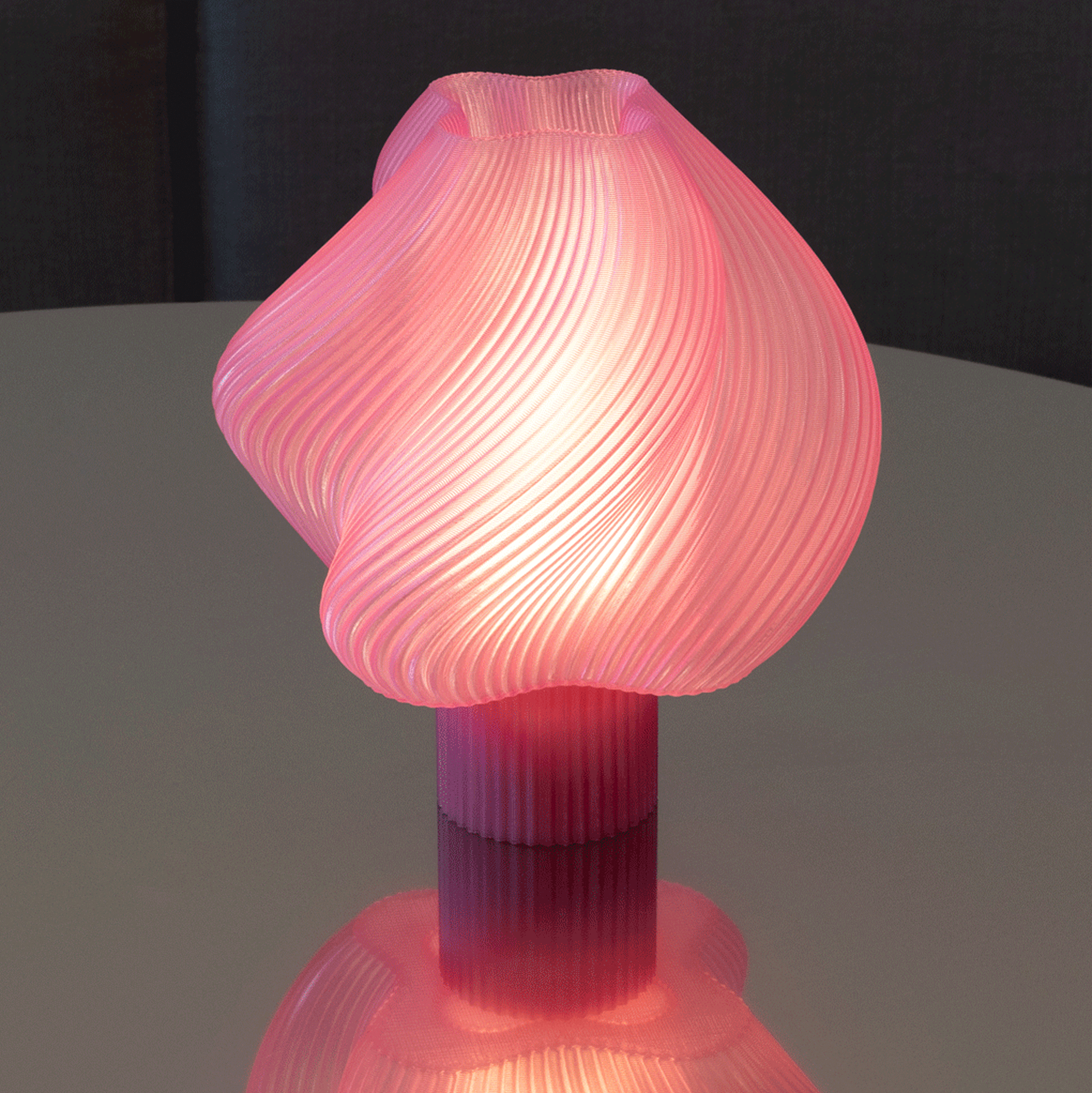 Soft Serve 3D-Printed Lamp - Rose Sorbet - Image 7