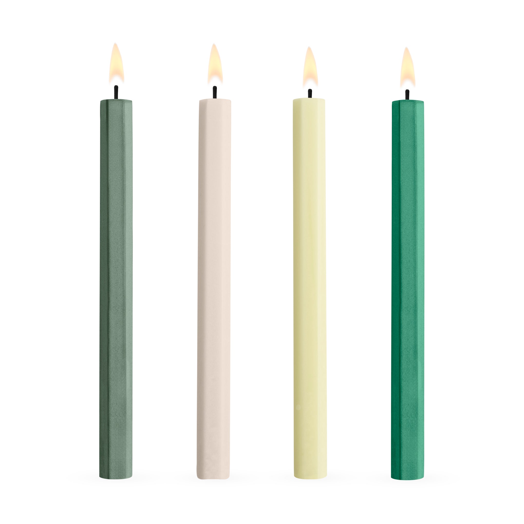HAY Shape Candles - Set of 4 - Greens/ Whites