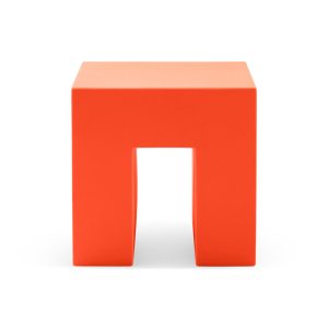 Vignelli Cube Stool from Heller - Orange