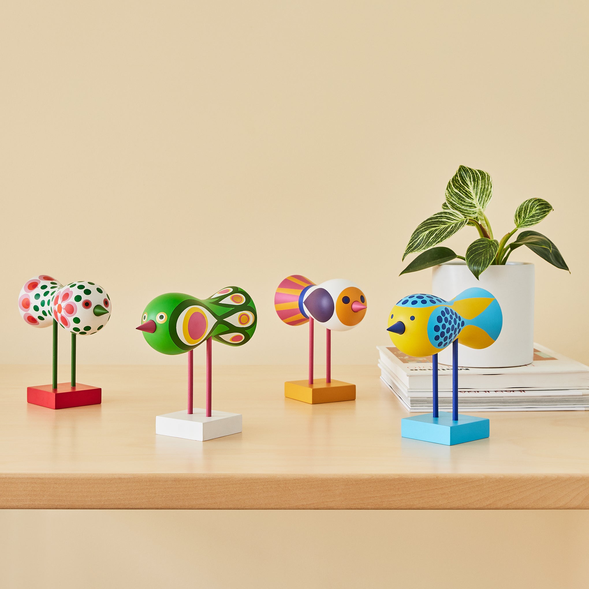 Lisa Larson Wooden Bird Object - Yellow Base - Image 7