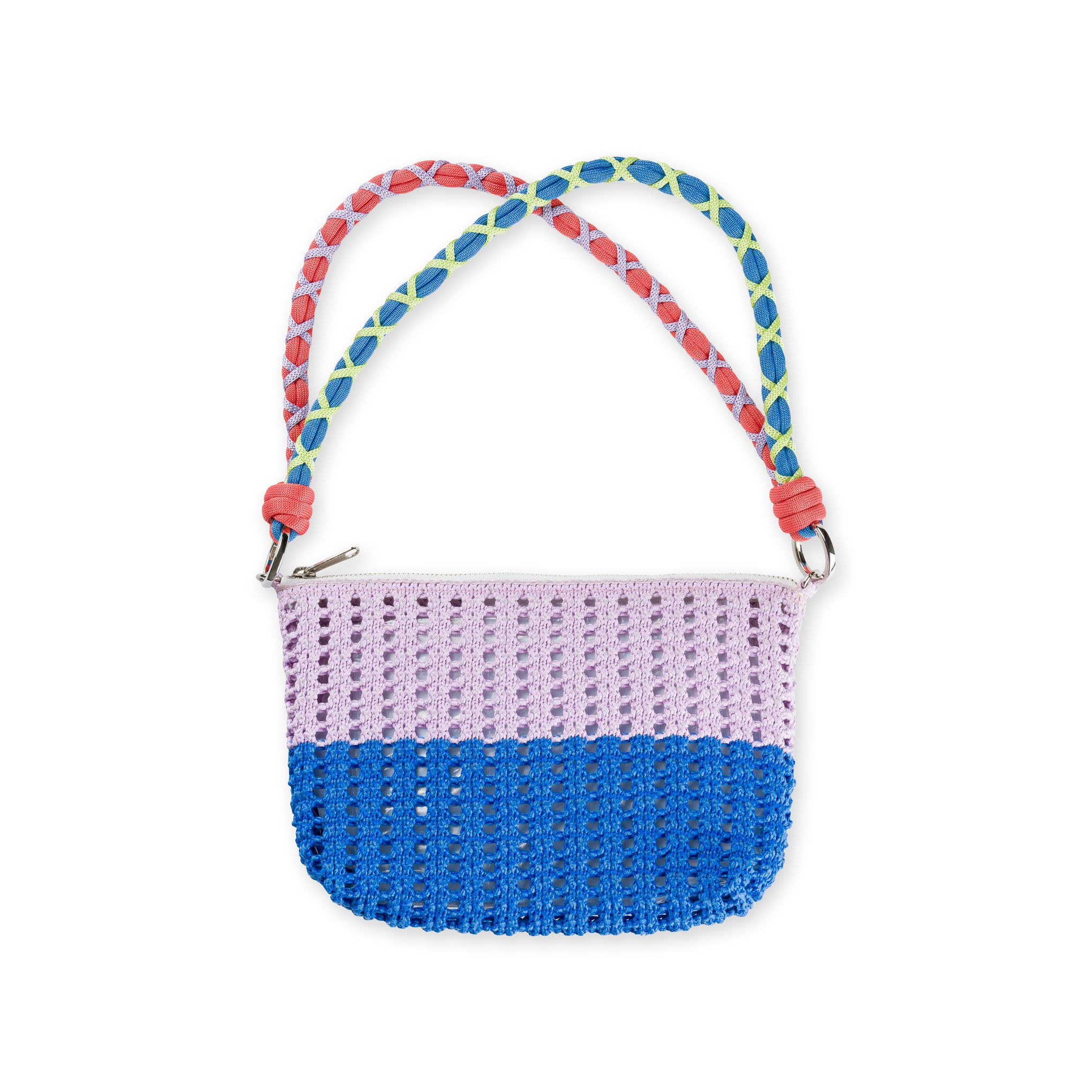 Verloop Striped Raffia Zip Handbag - Image 2