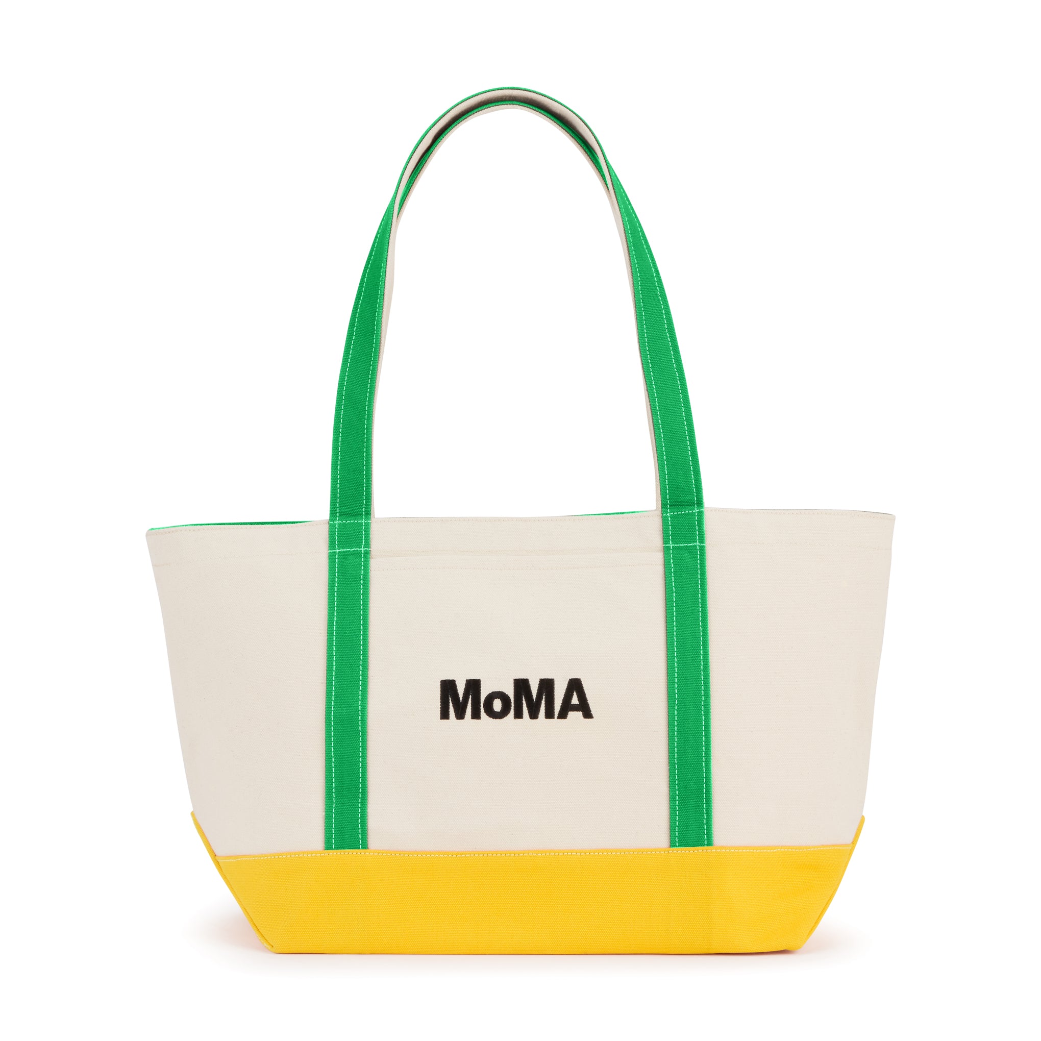 MoMA Baggu Heavyweight Canvas Tote - Green/ Yellow