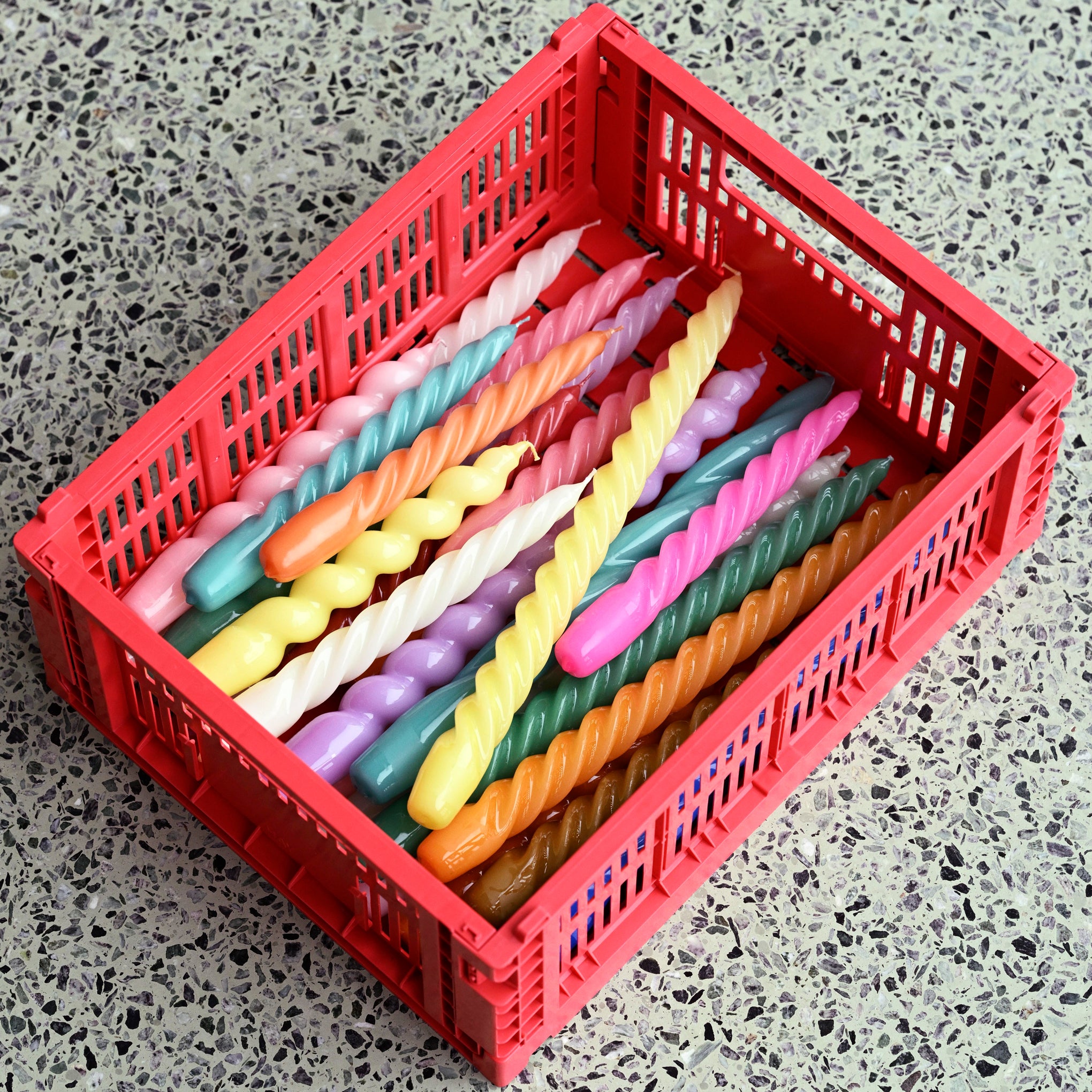 HAY Recycled Plastic Collapsible Color Crate - Red - Image 7