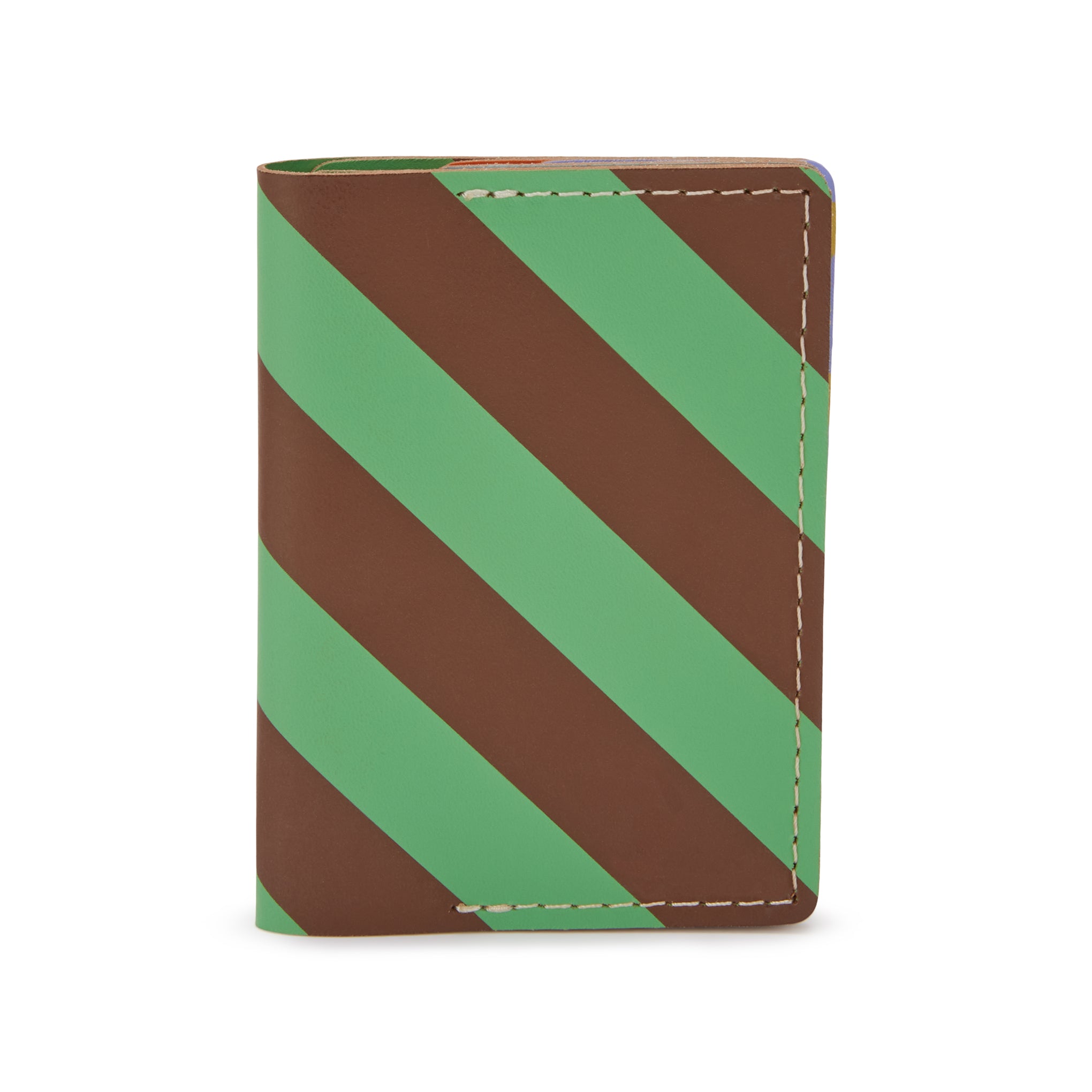 Dusen Dusen Recycled Leather Double Card Holder - Stripe