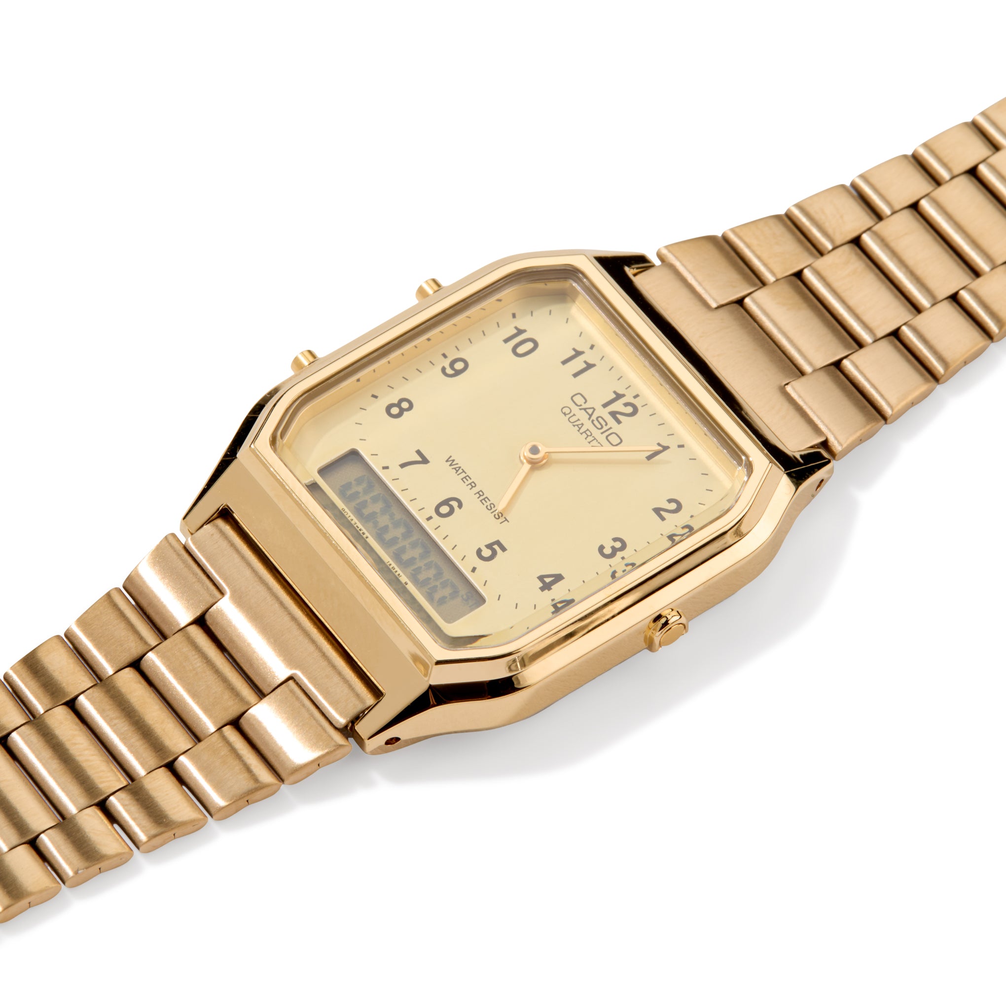 Casio AQ230 Analog Digital Watch - Gold - Image 5