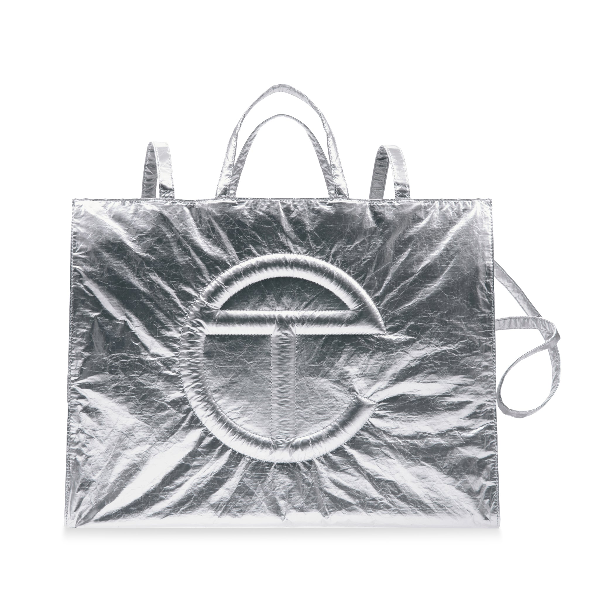 Telfar Tyvek Shopping Bag - Silver - Image 3