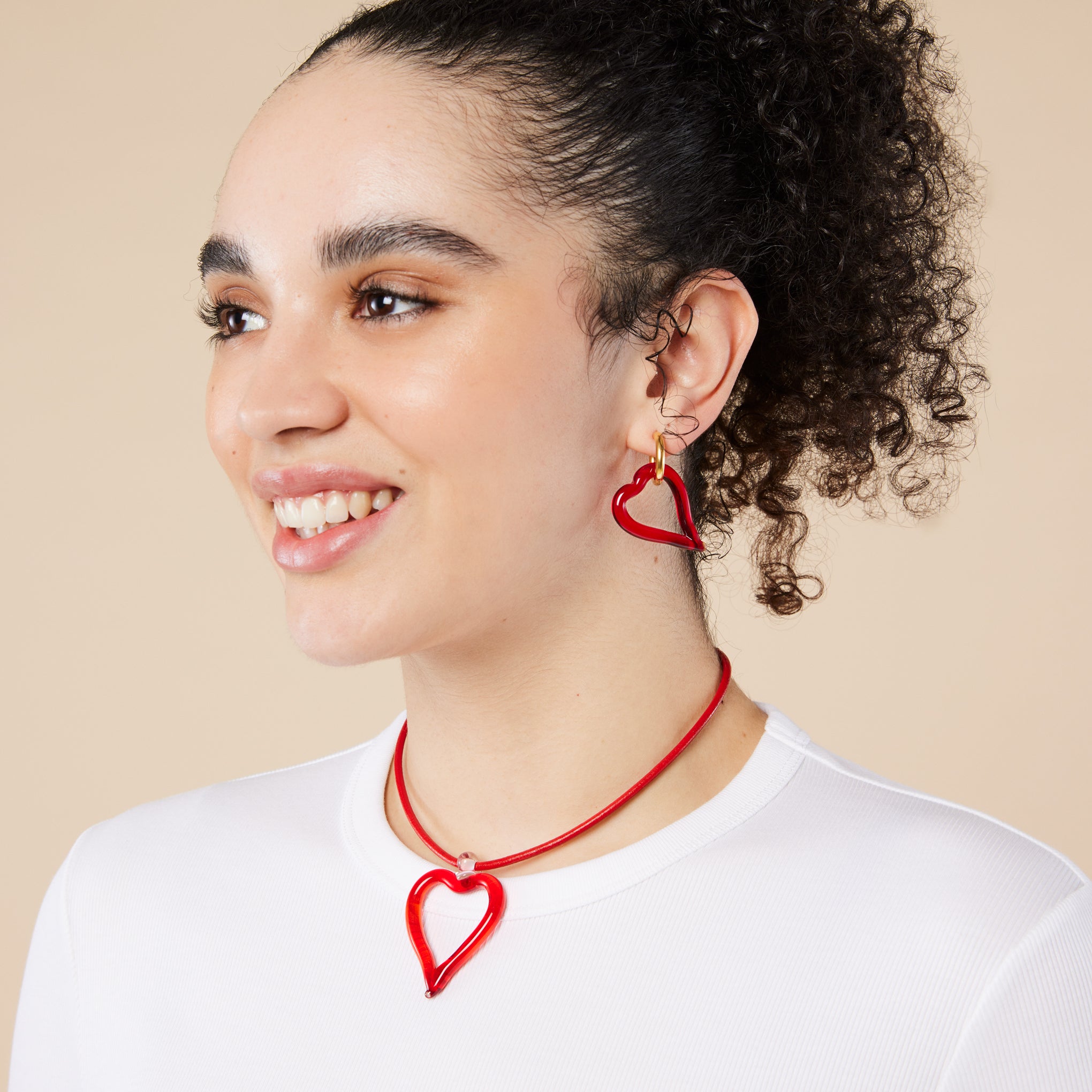 Sandralexandra Heart Of Glass Earrings - Red - Image 5