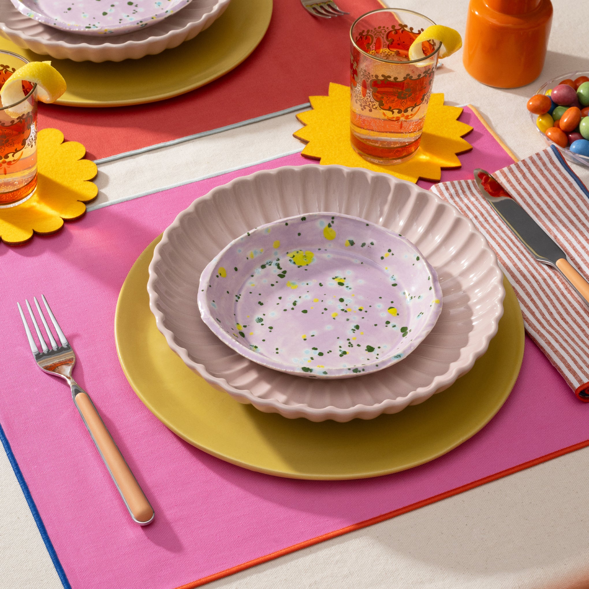 Lollipop Reclaimed Fabric Reversible Placemat - Image 2