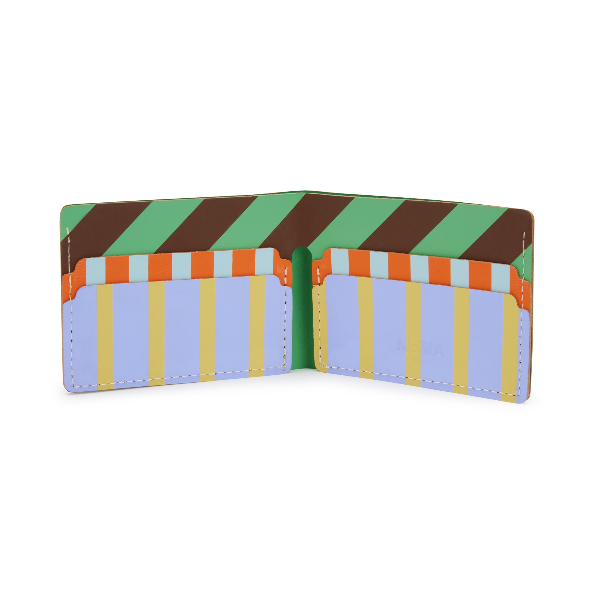 Dusen Dusen Recycled Leather Billfold Wallet - Stripe - Image 3