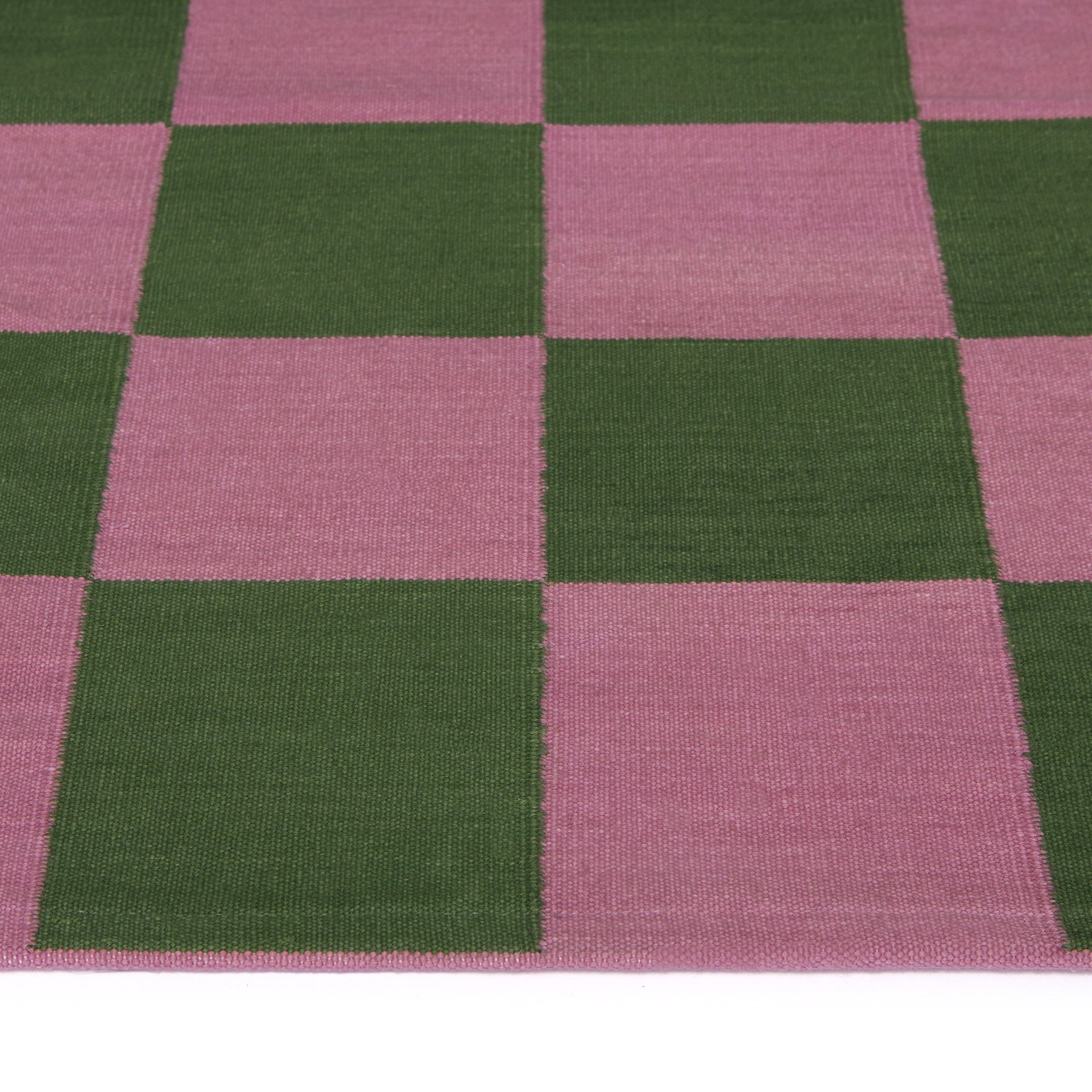 Maharam Alexander Girard Cotton Check Rug - Emerald/ Pink - Image 4