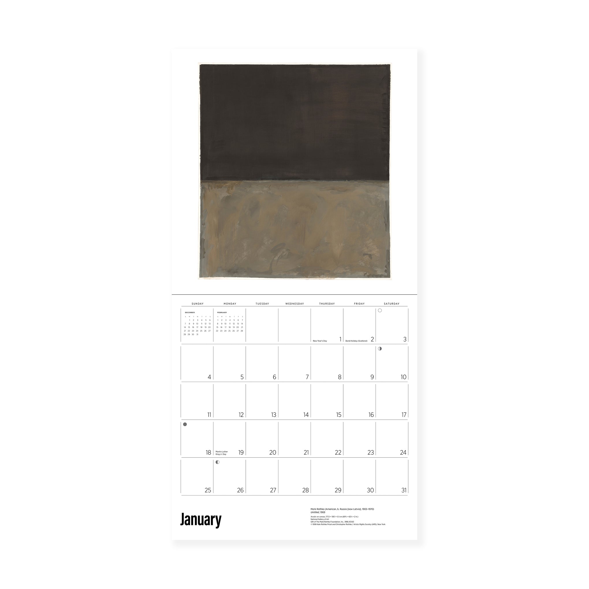 2026 Mark Rothko Wall Calendar - Image 3