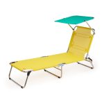 Amigo Outdoor Lounge Chair with Sun Shield - Yellow/ Teal