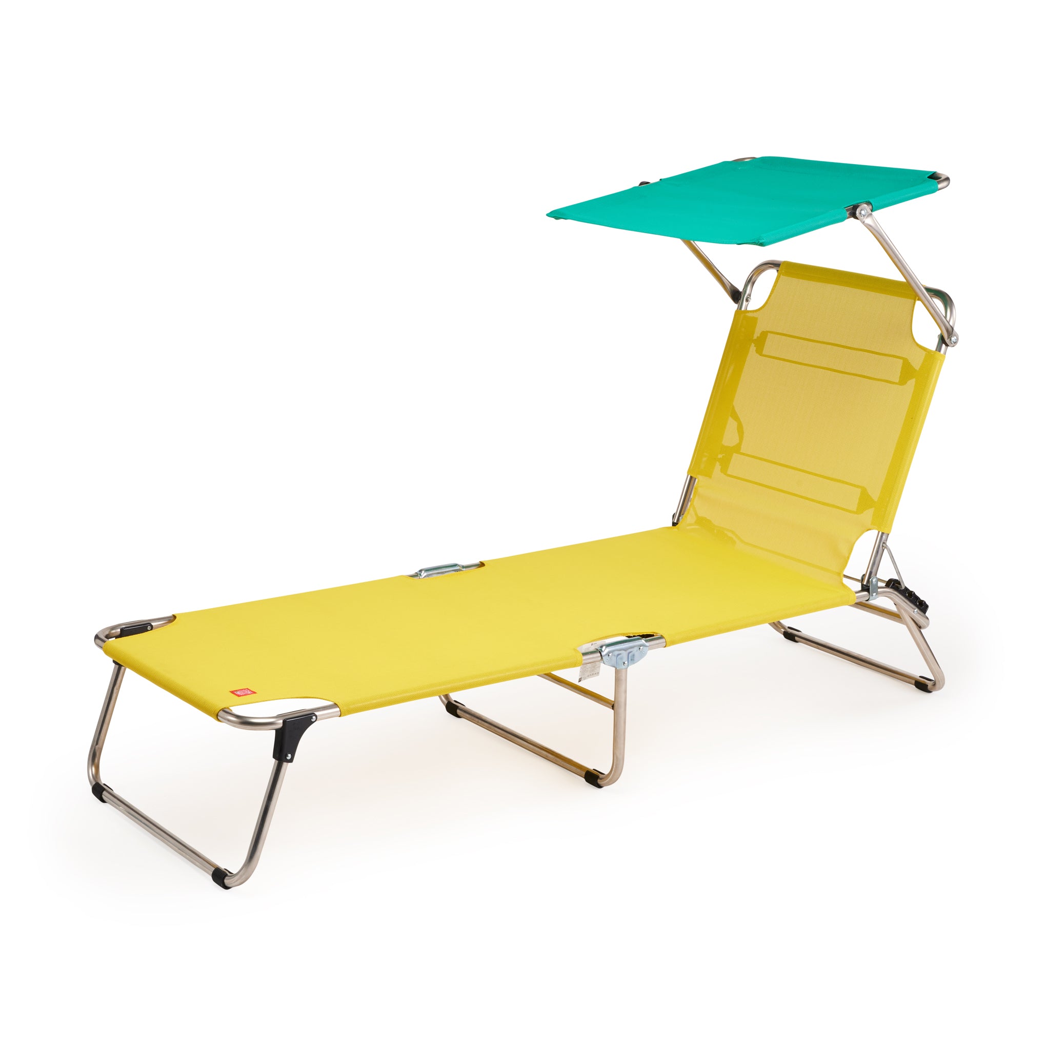 Amigo Outdoor Lounge Chair with Sun Shield - Yellow/ Teal