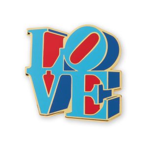 Robert Indiana Enamel LOVE Pin - Blue/ Red