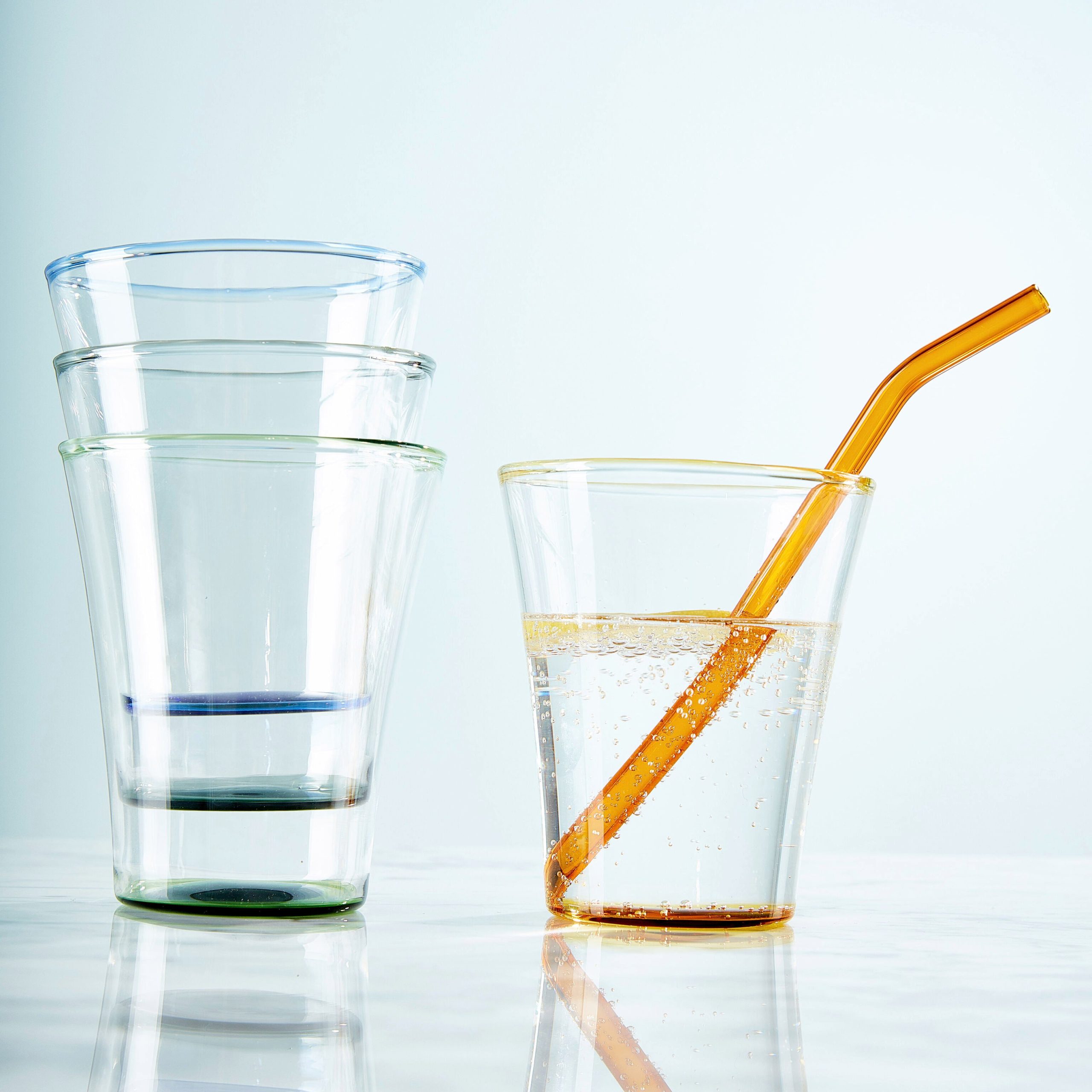 Color Accent Drinking Glasses - Set of 4 - Tall - Image 2