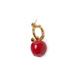 Andrés Gallardo Red Apple Single Gold-Plated Hoop Earring