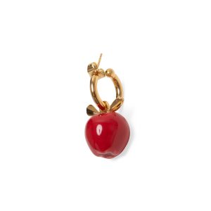 Andrés Gallardo Red Apple Single Gold-Plated Hoop Earring