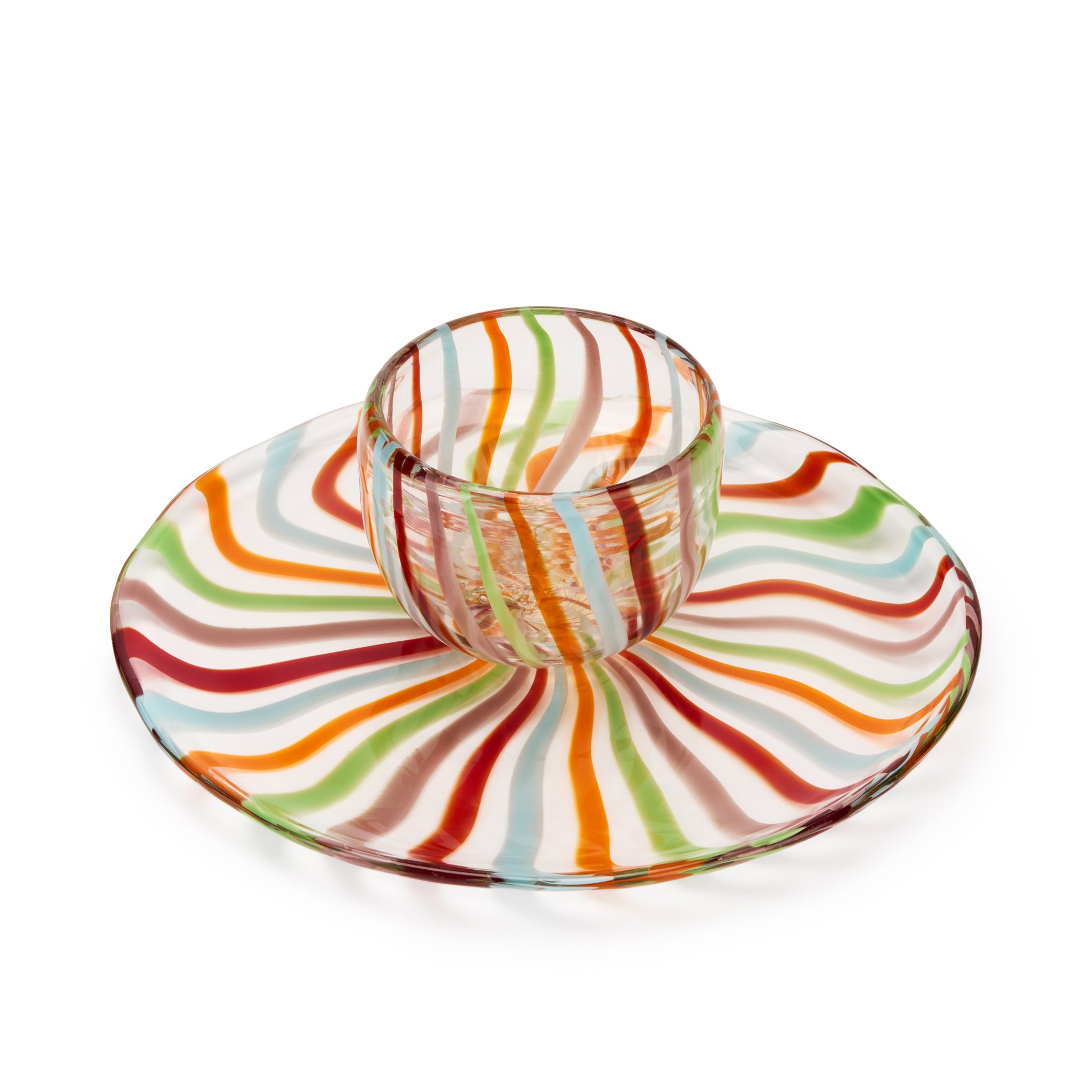 Reversible Cake Stand/Chip & Dip Glass Platter - Image 3