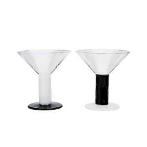 Bodum Chunky Martini Glasses - Set of 2 - Black/ White