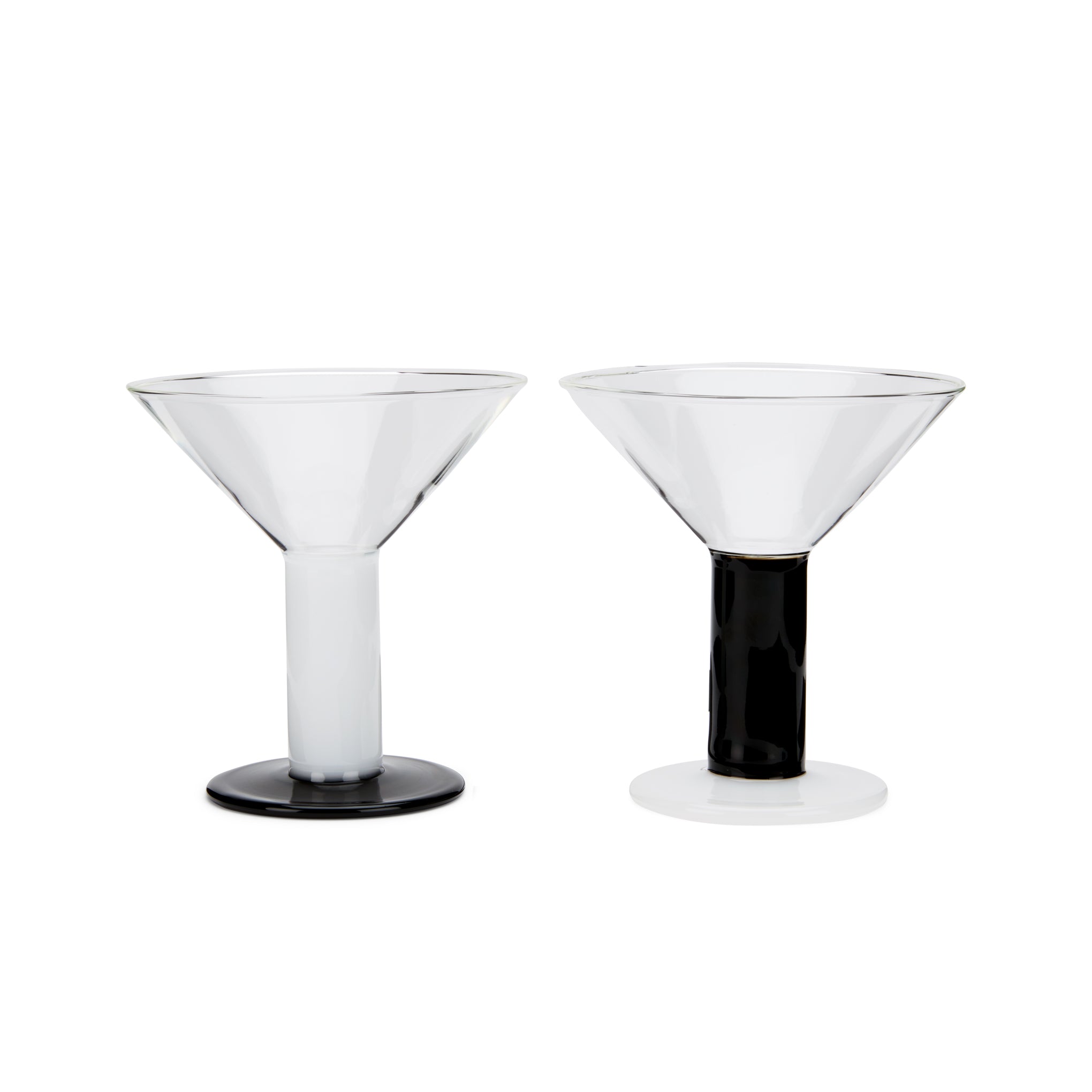 Bodum Chunky Martini Glasses - Set of 2 - Black/ White