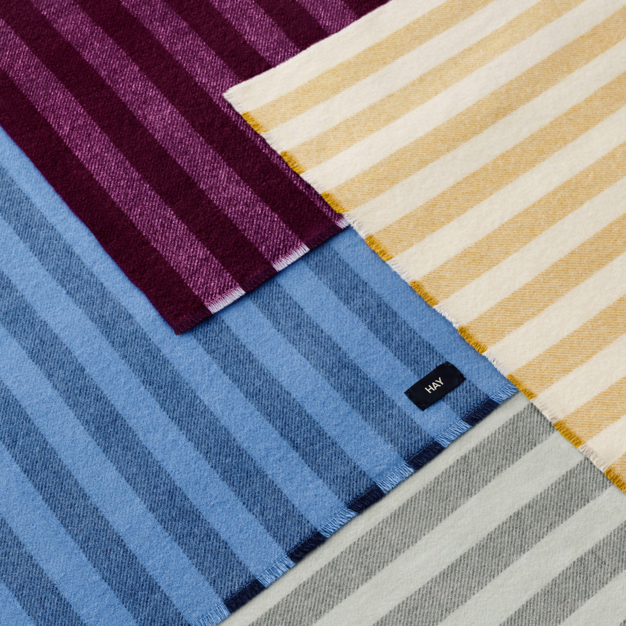 HAY Duo Striped Wool Throw - Plum - Image 3