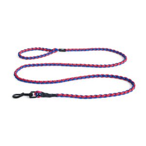 HAY Braided Dog Leash in Recycled Polyester - Red/ Blue