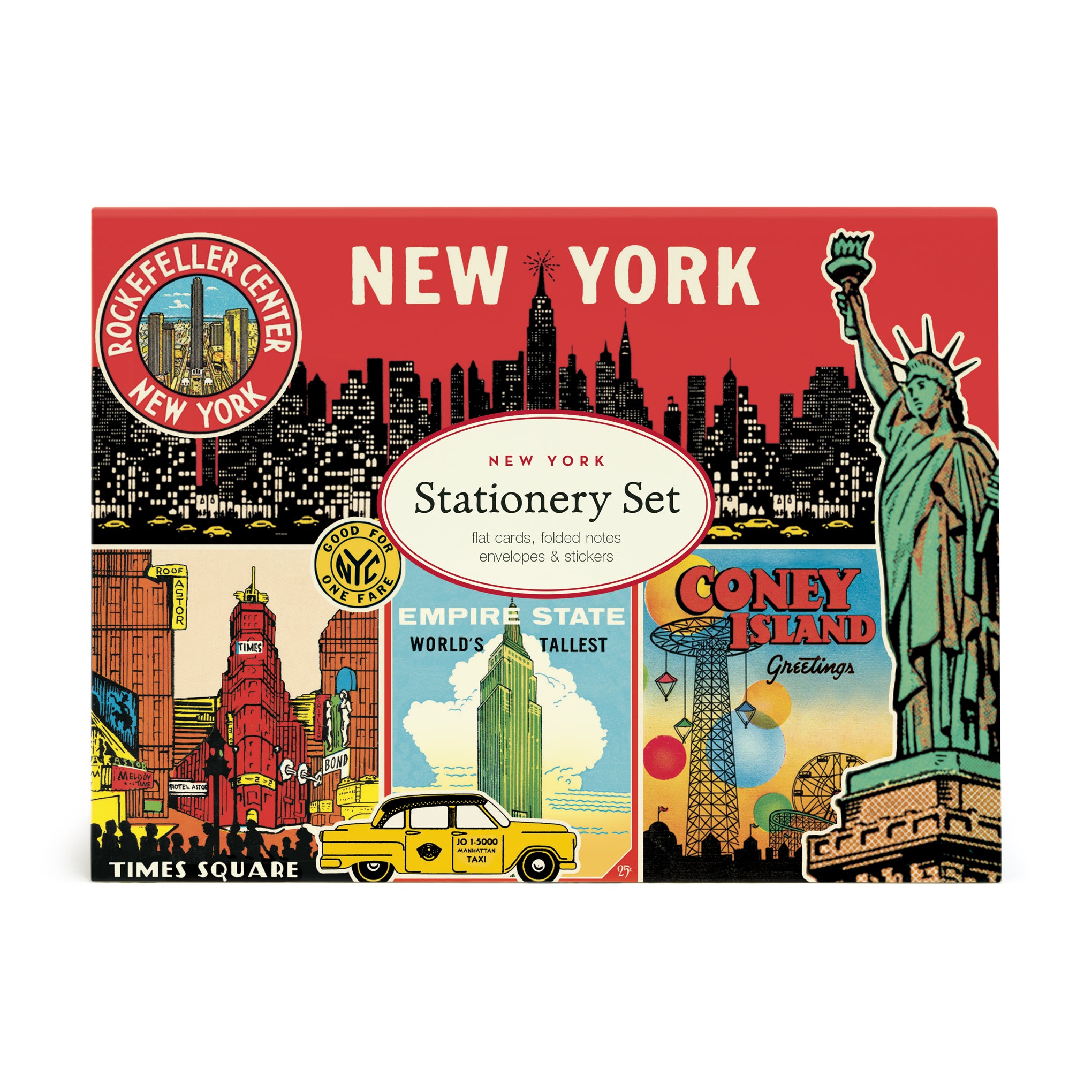 NYC Vintage Attractions Notecards - Set of 8