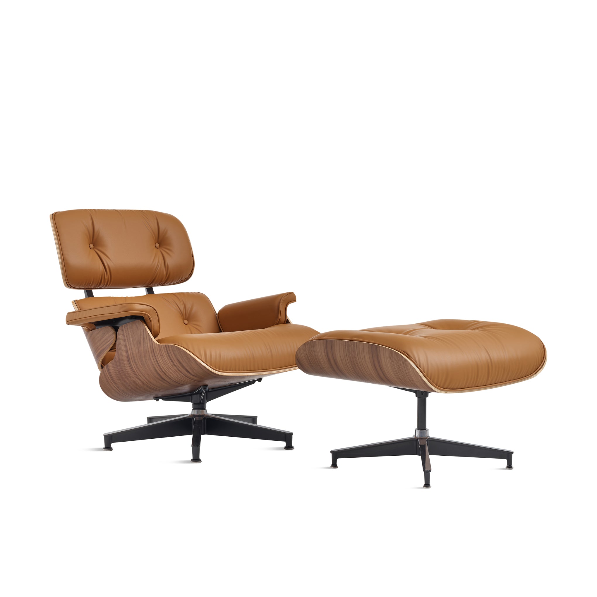 Eames? Lounge Chair and Ottoman from Herman Miller - Walnut/ Russet Bamboo Leather