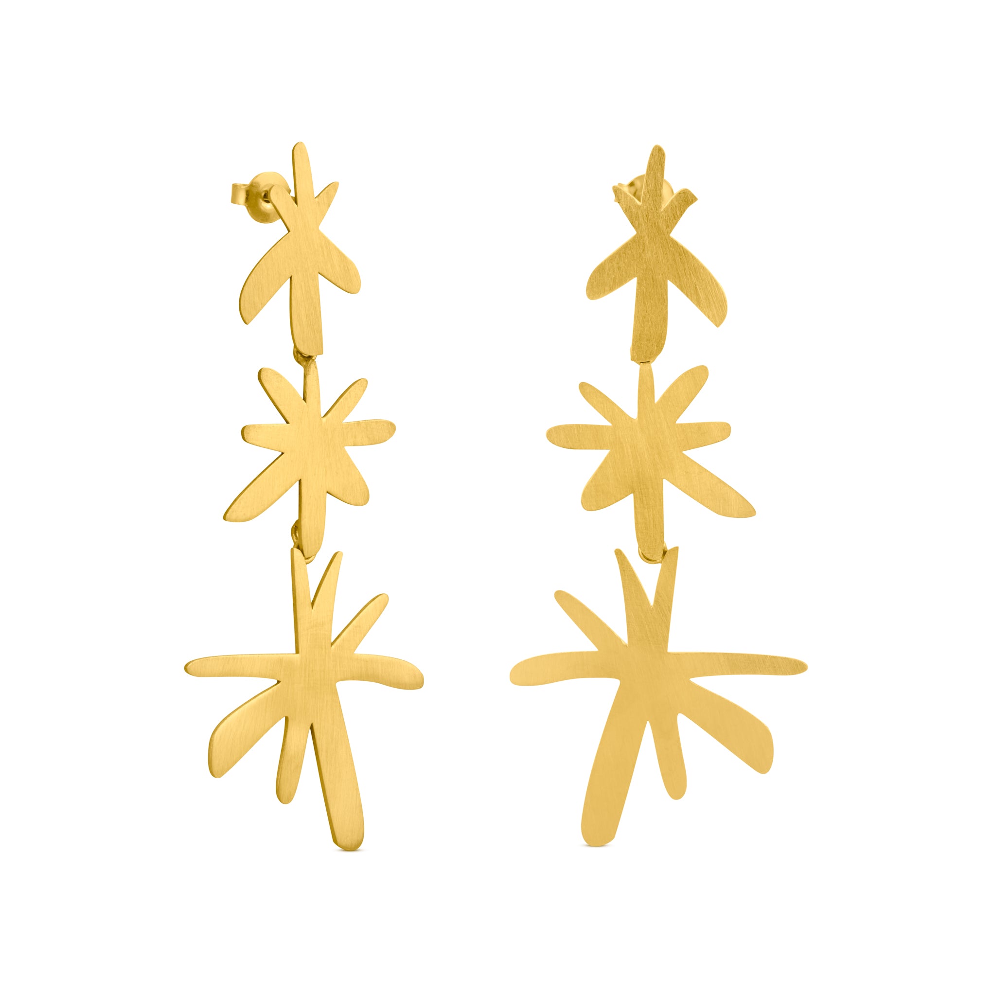Joan Miró Gold-Plated Linear Star Earrings