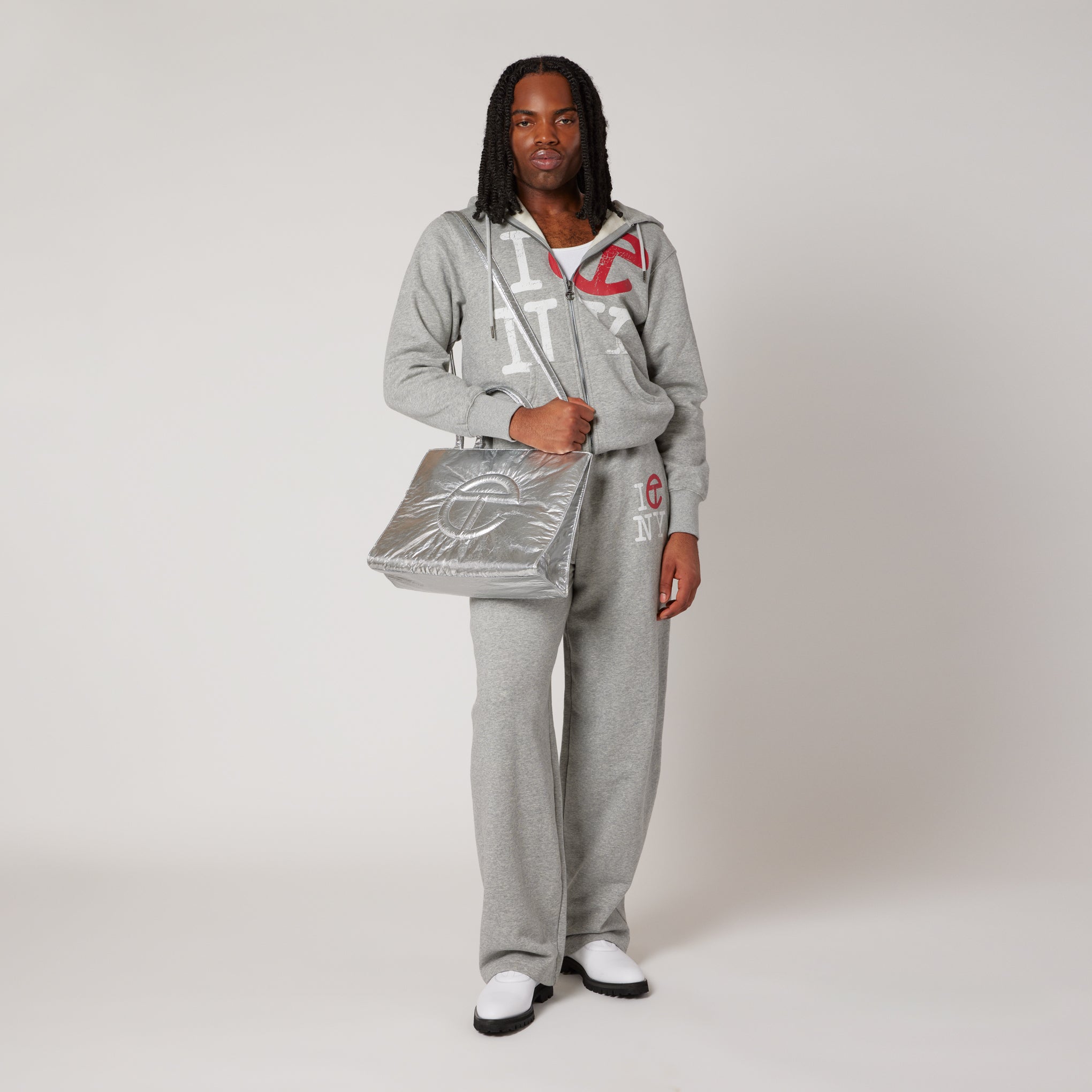 Telfar Tyvek Shopping Bag - Silver - Image 5