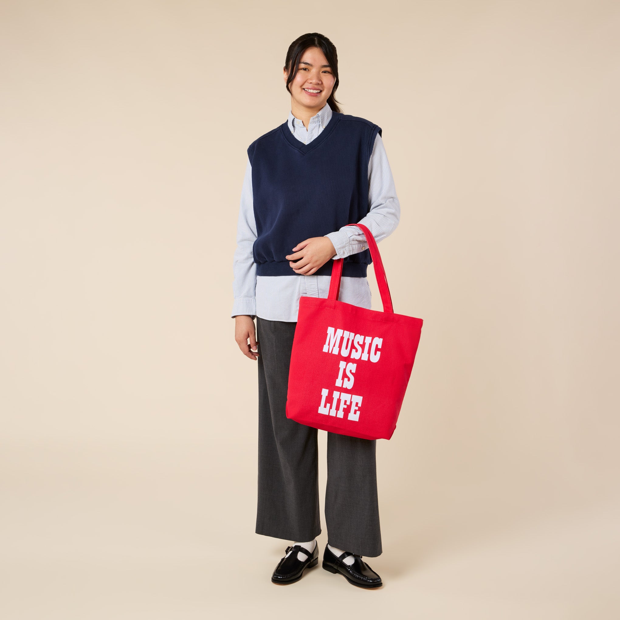 Snoopy Cotton Canvas Tote Bag - Red - Image 5