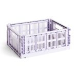 HAY Recycled Plastic Collapsible Color Crate - Lavender