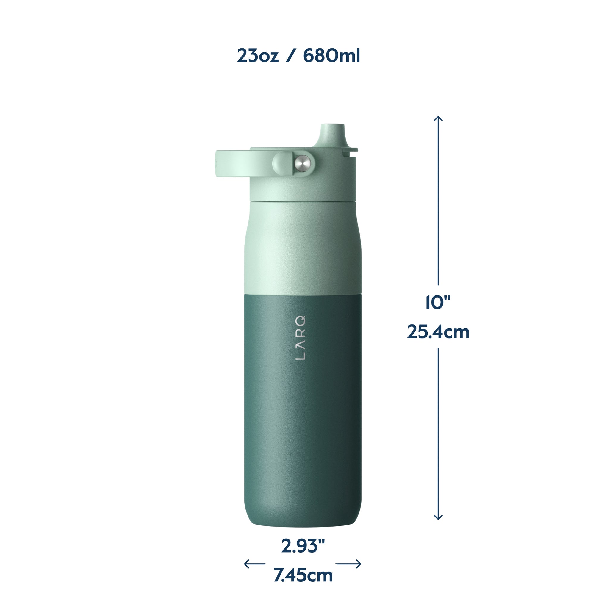 Larq PureVis 2.0 Water Bottle & Filters - Eucalyptus Green - Image 3