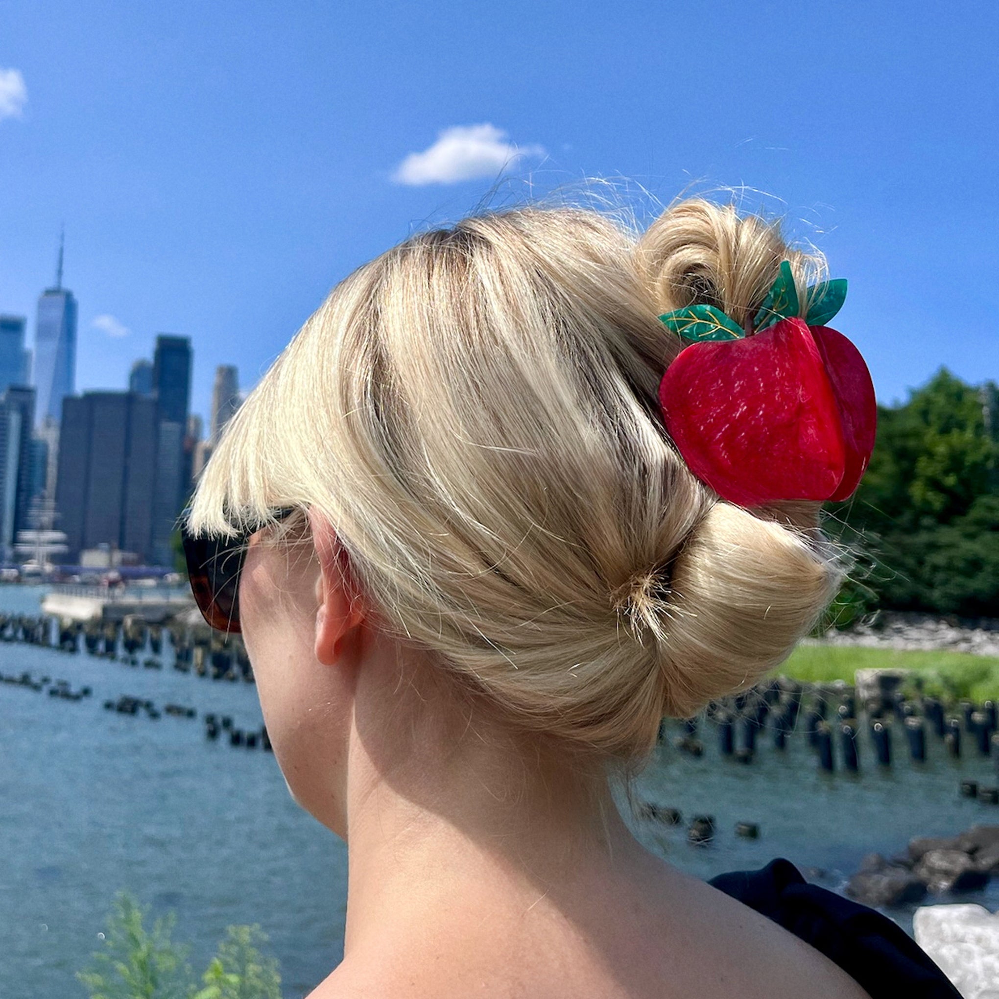 Solar Eclipse Hair Clip - Red Apple - Image 2